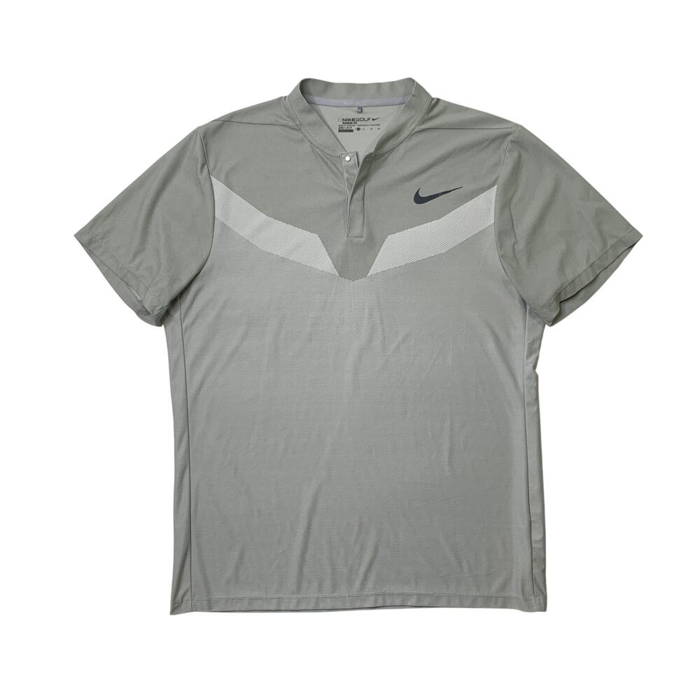 Nike Golf Shirt Mens XL Gray Modern Fit DriFit Zonal Cooling MM Fly Blade Polo